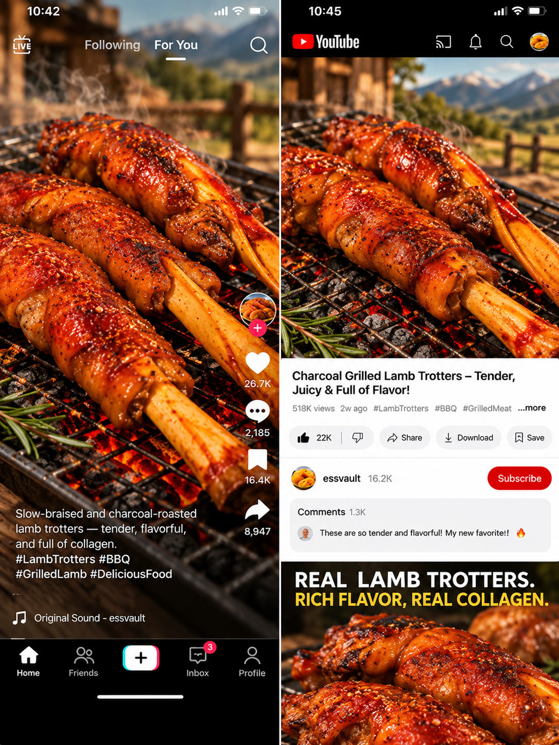 🐑BBQ-Flavored Braised Charcoal-Roasted Sheep Hooves-918