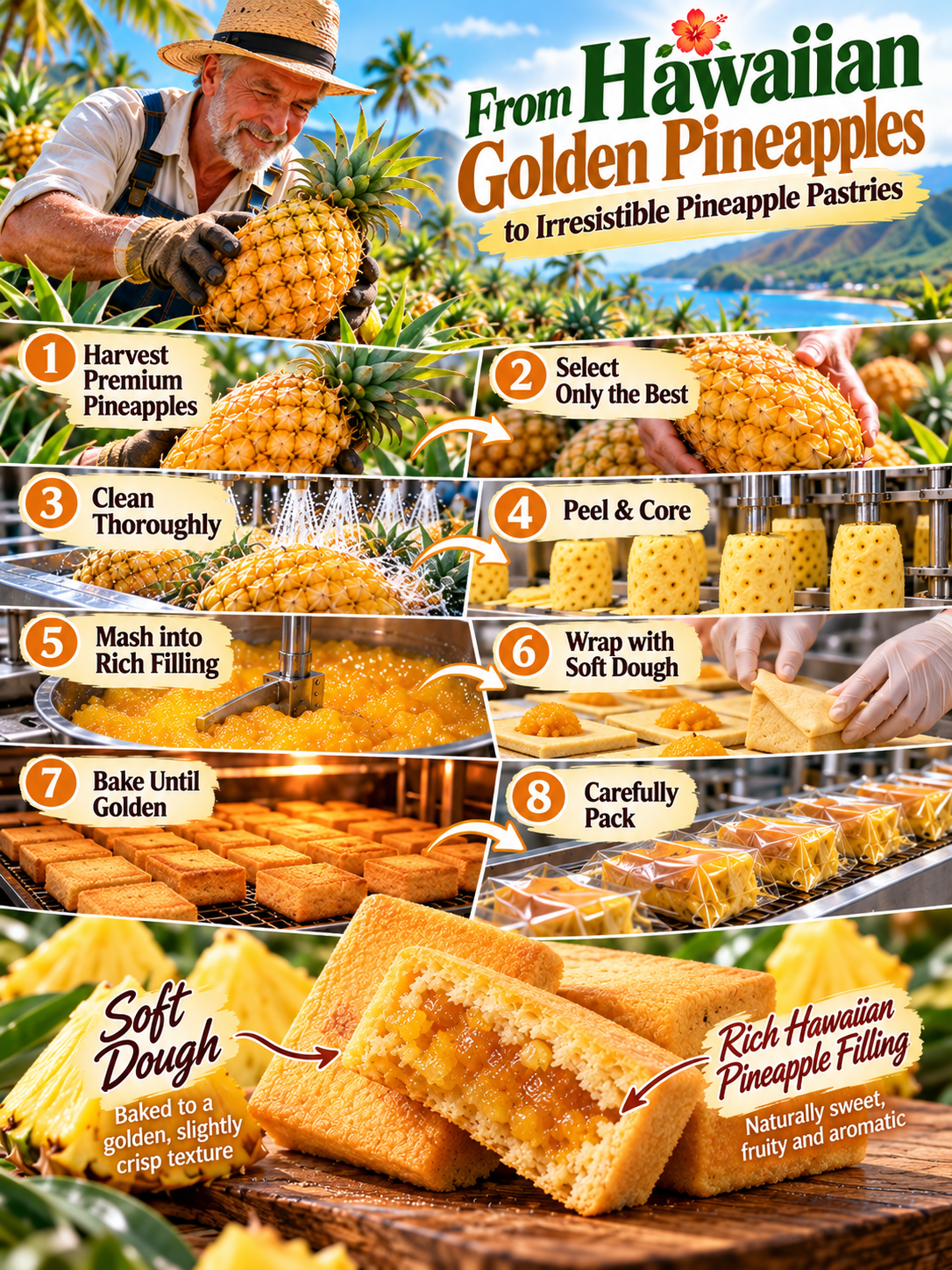 🥰premium hawaiian pineapple, baked into every bite-Pineapple Cake-A