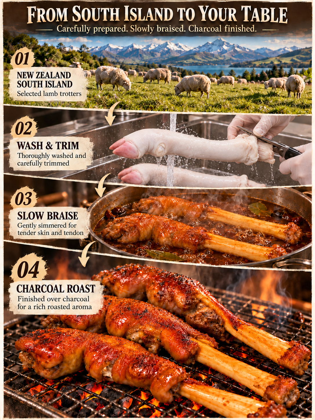 🐑BBQ-Flavored Braised Charcoal-Roasted Sheep Hooves-918